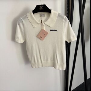 MIU MIU knitted short-sleeved polo top